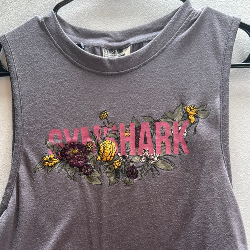 Gymshark Purple Tank with Floral Accents